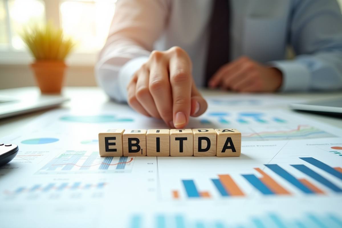 Un cadre ajustant les blocs ebitda sur un bureau lumineux