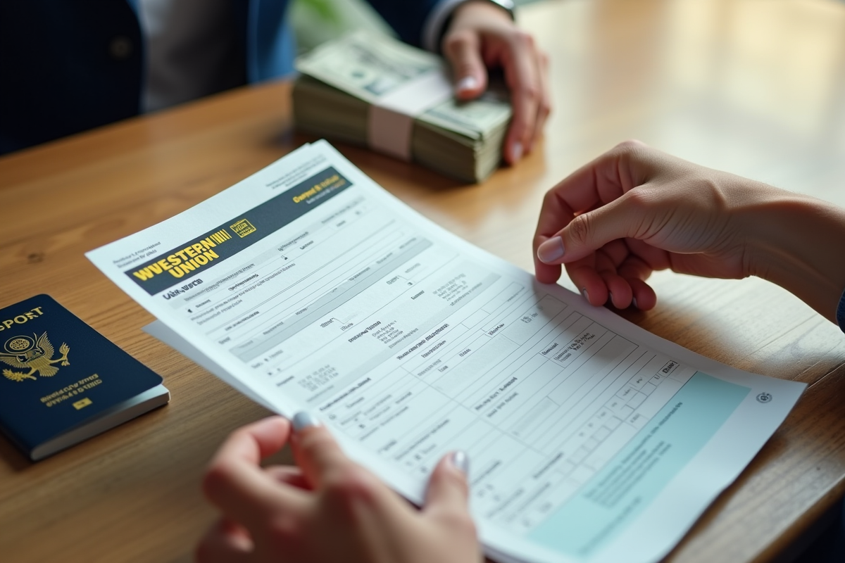 Mains tenant un formulaire de transfert d