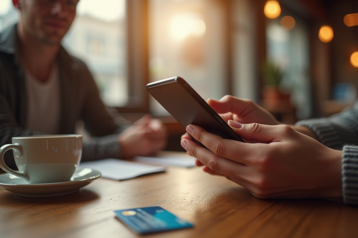 Main utilisant un smartphone pour un paiement sans contact